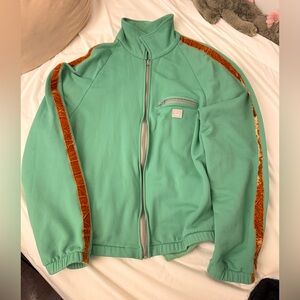 Acne Studio Zipper Green Cotton Sport Sweater Jacket Size M $420